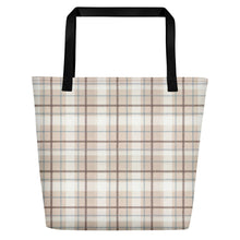 Load image into Gallery viewer, Beach Bag O'Lo Plaid Beige