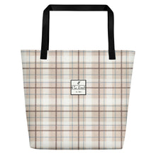 Load image into Gallery viewer, Beach Bag O'Lo Plaid Beige