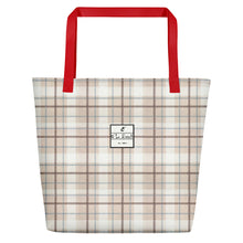 Load image into Gallery viewer, Beach Bag O'Lo Plaid Beige