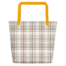 Load image into Gallery viewer, Beach Bag O'Lo Plaid Beige