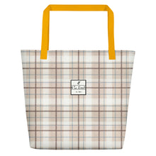 Load image into Gallery viewer, Beach Bag O'Lo Plaid Beige