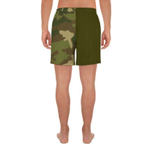 Load image into Gallery viewer, Men's Athletic Long Shorts Camo American Palm (Green)