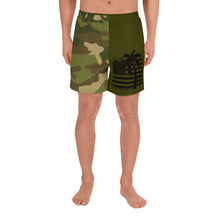 Load image into Gallery viewer, Men's Athletic Long Shorts Camo American Palm (Green)