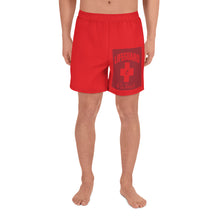 Load image into Gallery viewer, Men's Athletic Long Shorts Lifeguard (Red)