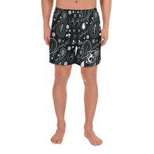 Load image into Gallery viewer, Men's Athletic Long Shorts Paisley (Black)