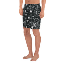 Load image into Gallery viewer, Men's Athletic Long Shorts Paisley (Black)