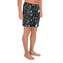 Load image into Gallery viewer, Men's Athletic Long Shorts Paisley (Black)