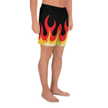 Load image into Gallery viewer, Men's Athletic Long Flames Shorts