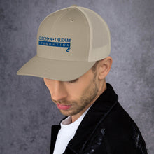 Load image into Gallery viewer, Catch-A-Dream Trucker Cap (Blue Wordmark)