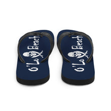 Load image into Gallery viewer, Navy Bones Flip-Flops
