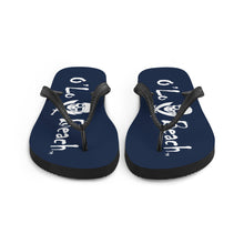 Load image into Gallery viewer, Navy Bones Flip-Flops