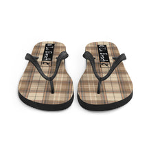 Load image into Gallery viewer, O'Lo Brown Plaid Flip-Flops