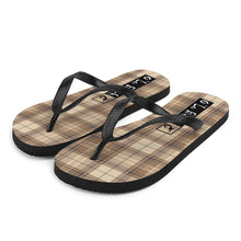 Load image into Gallery viewer, O'Lo Brown Plaid Flip-Flops