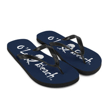 Load image into Gallery viewer, Navy Bones Flip-Flops
