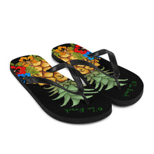 Load image into Gallery viewer, Pineapple Flip-Flops (Black)