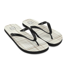 Load image into Gallery viewer, O'Lo Tan Plaid Flip-Flops