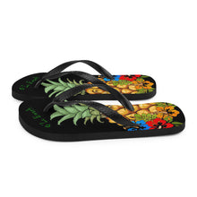 Load image into Gallery viewer, Pineapple Flip-Flops (Black)