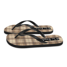 Load image into Gallery viewer, O'Lo Brown Plaid Flip-Flops