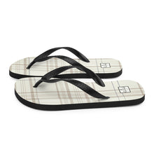 Load image into Gallery viewer, O'Lo Tan Plaid Flip-Flops