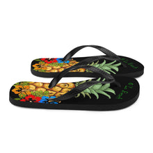 Load image into Gallery viewer, Pineapple Flip-Flops (Black)