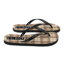 Load image into Gallery viewer, O'Lo Brown Plaid Flip-Flops