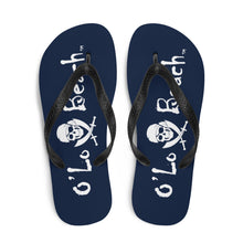 Load image into Gallery viewer, Navy Bones Flip-Flops