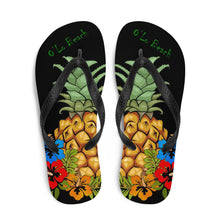 Load image into Gallery viewer, Pineapple Flip-Flops (Black)