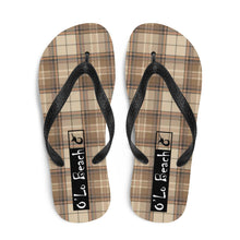 Load image into Gallery viewer, O'Lo Brown Plaid Flip-Flops