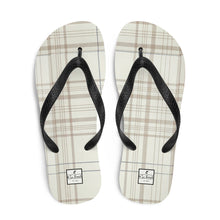 Load image into Gallery viewer, O'Lo Tan Plaid Flip-Flops