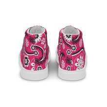 Load image into Gallery viewer, Women’s high top Pink Paisley canvas shoes