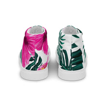 Load image into Gallery viewer, Women’s high top Hibiscus canvas shoes