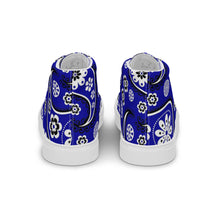 Load image into Gallery viewer, Women’s high top Blue Paisley canvas shoes