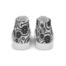Load image into Gallery viewer, Women’s high top White Paisley canvas shoes