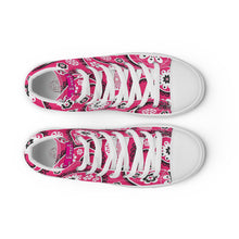 Load image into Gallery viewer, Women’s high top Pink Paisley canvas shoes
