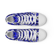 Load image into Gallery viewer, Women’s high top Blue Paisley canvas shoes