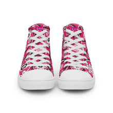 Load image into Gallery viewer, Women’s high top Pink Paisley canvas shoes