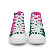 Load image into Gallery viewer, Women’s high top Hibiscus canvas shoes