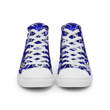 Load image into Gallery viewer, Women’s high top Blue Paisley canvas shoes
