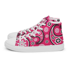 Load image into Gallery viewer, Women’s high top Pink Paisley canvas shoes