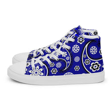 Load image into Gallery viewer, Women’s high top Blue Paisley canvas shoes