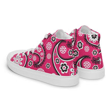 Load image into Gallery viewer, Women’s high top Pink Paisley canvas shoes