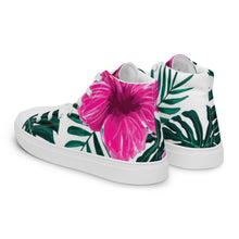 Load image into Gallery viewer, Women’s high top Hibiscus canvas shoes