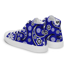 Load image into Gallery viewer, Women’s high top Blue Paisley canvas shoes