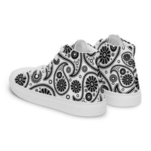 Load image into Gallery viewer, Women’s high top White Paisley canvas shoes