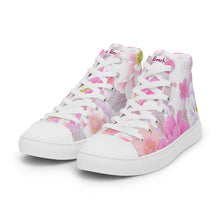 Load image into Gallery viewer, Women’s high top Floral canvas shoes