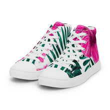 Load image into Gallery viewer, Women’s high top Hibiscus canvas shoes