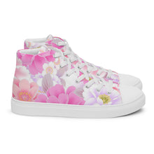 Load image into Gallery viewer, Women’s high top Floral canvas shoes