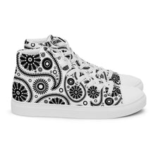Load image into Gallery viewer, Women’s high top White Paisley canvas shoes