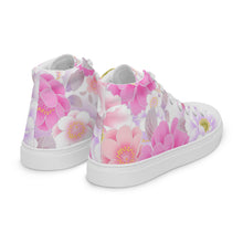 Load image into Gallery viewer, Women’s high top Floral canvas shoes
