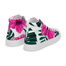 Load image into Gallery viewer, Women’s high top Hibiscus canvas shoes